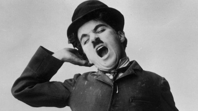 Chaplin yawning